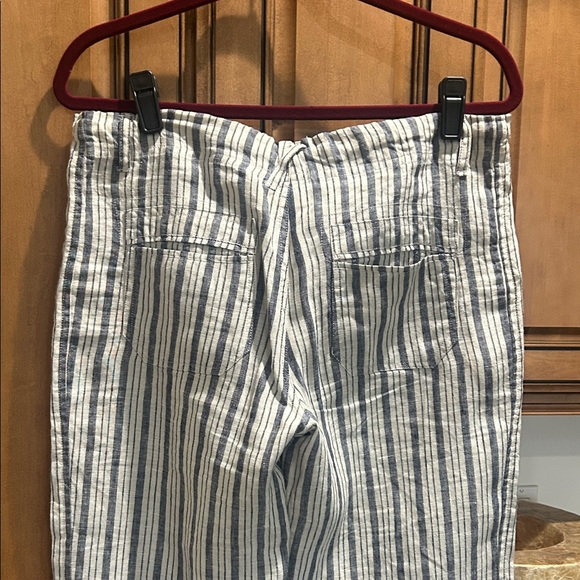 Elan blue & white Striped Wide Leg Pants with Drawstring - Picture 6 of 8